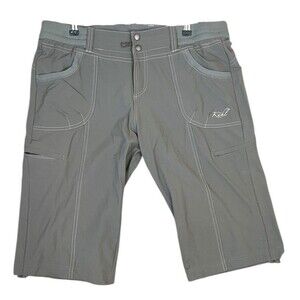 Kuhl‎ Green Durango Knicker Hiking Capri Shorts Adjustable Length Womens Size 12